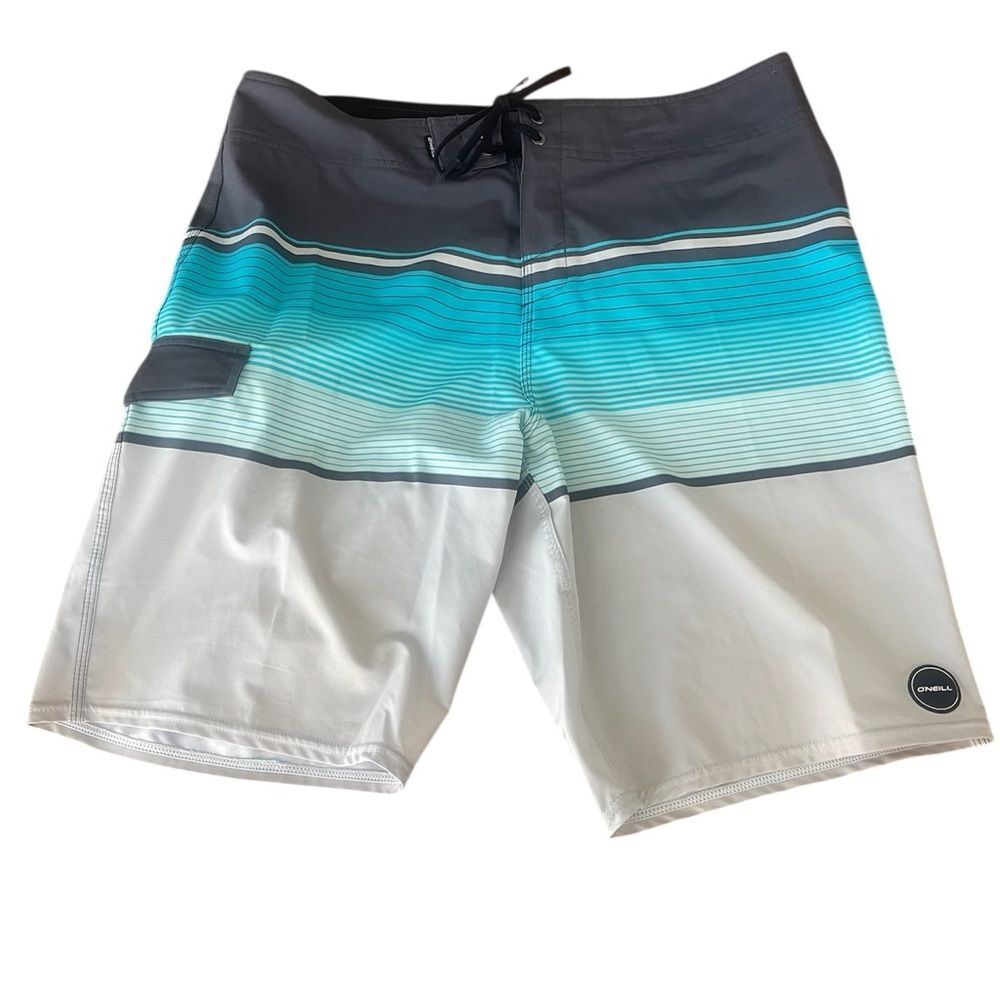 O'Neill Men's Aqua and white Board Shorts